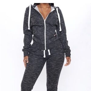 Fashion Nova Dark Gray Hoodie and Joggers Set